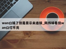 wan口插了但是显示未连接_网线插着但wan口灯不亮