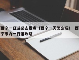 西宁一日游必去景点（西宁一天怎么玩）_西宁市内一日游攻略