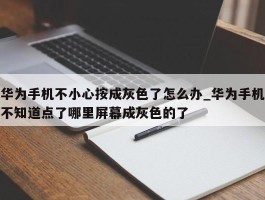 华为手机不小心按成灰色了怎么办_华为手机不知道点了哪里屏幕成灰色的了