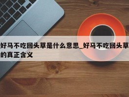 好马不吃回头草是什么意思_好马不吃回头草的真正含义