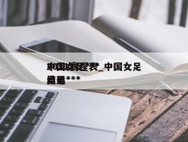 中国女足***2021赛程表_中国女足奥运***结果