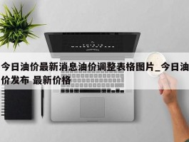 今日油价最新消息油价调整表格图片_今日油价发布 最新价格