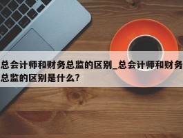 总会计师和财务总监的区别_总会计师和财务总监的区别是什么?