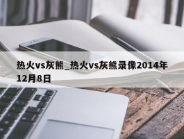 热火vs灰熊_热火vs灰熊录像2014年12月8日