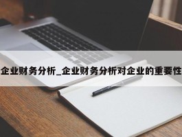 企业财务分析_企业财务分析对企业的重要性
