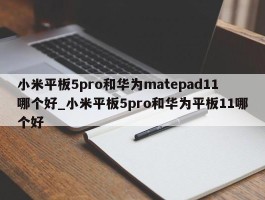 小米平板5pro和华为matepad11哪个好_小米平板5pro和华为平板11哪个好