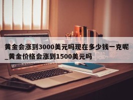 黄金会涨到3000美元吗现在多少钱一克呢_黄金价格会涨到1500美元吗