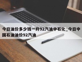 今日油价多少钱一升92汽油中石化_今日中国石油油价92汽油