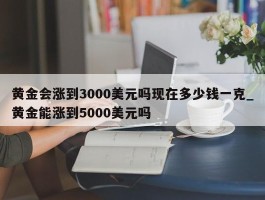 黄金会涨到3000美元吗现在多少钱一克_黄金能涨到5000美元吗