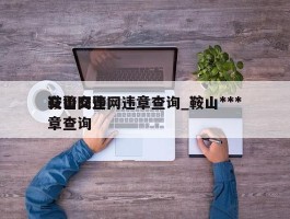 鞍山交警网违章查询_鞍山***交警网违章查询