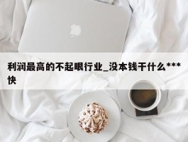 利润最高的不起眼行业_没本钱干什么***快