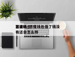 百度钱包***靠谱吗_百度钱包借了钱没有还会怎么样