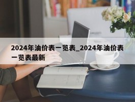 2024年油价表一览表_2024年油价表一览表最新